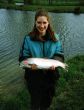 Karen with an 8lb Trout